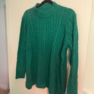 Lands' End Teal Cable Knit Sweater